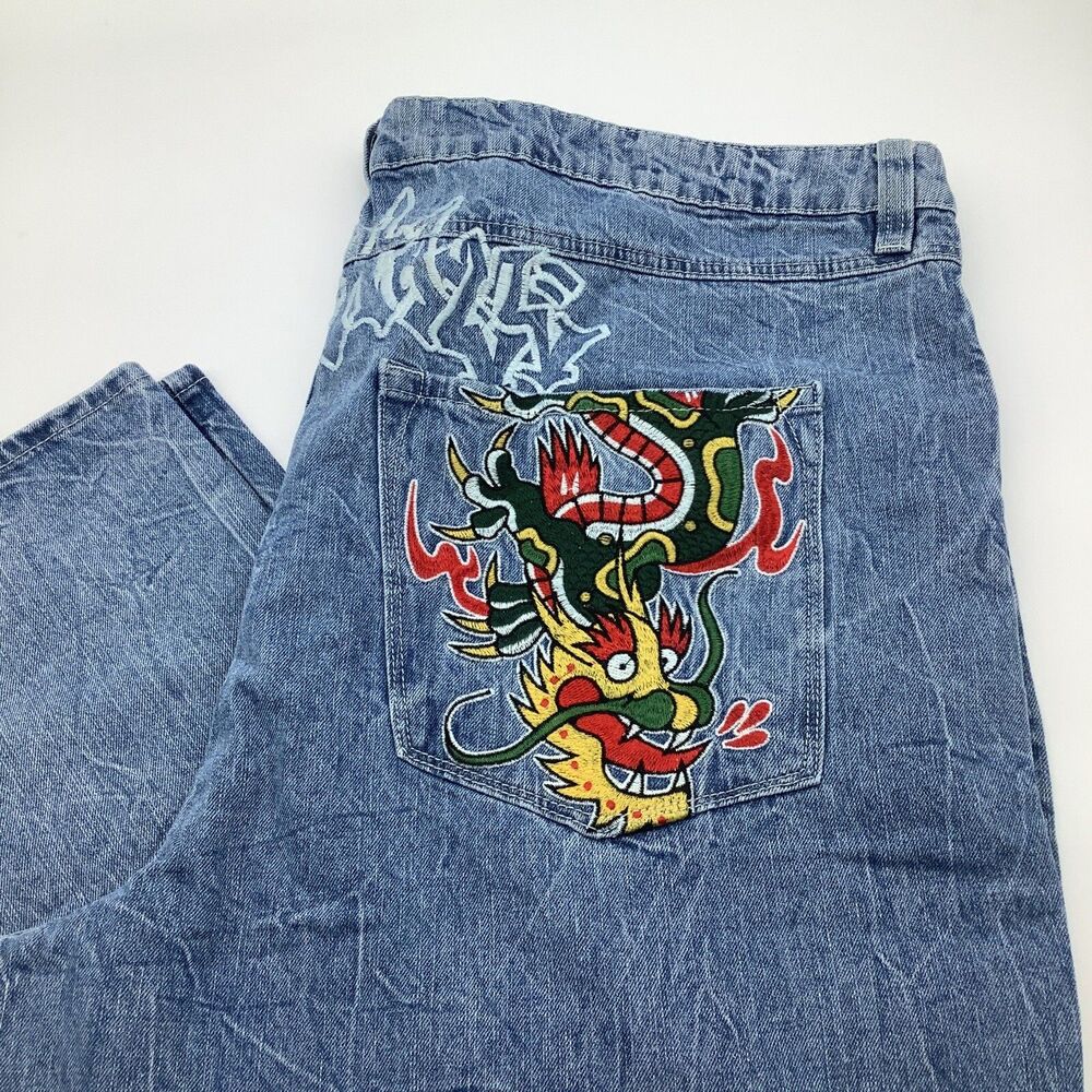 Ninth Hall Mens Ambush Baggy Dragon Pocket Jeans Blue‎ Size 42 x 30 NWT